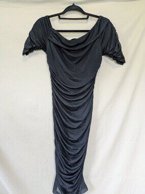 VENUS Black Ruche Cocktail Dress